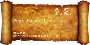 Vogl Rozália névjegykártya